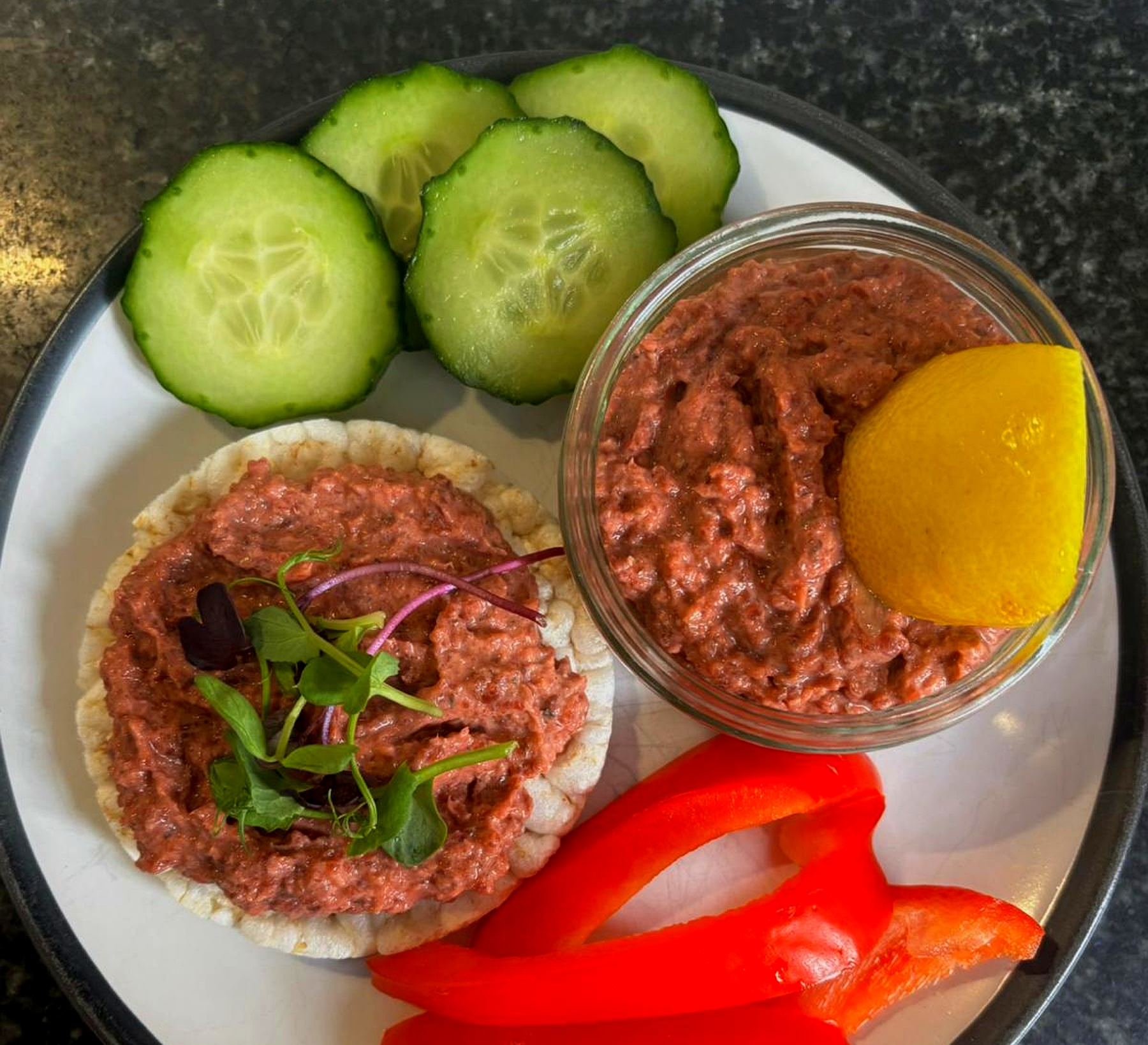 Mackerel pate served with seeded crackers
